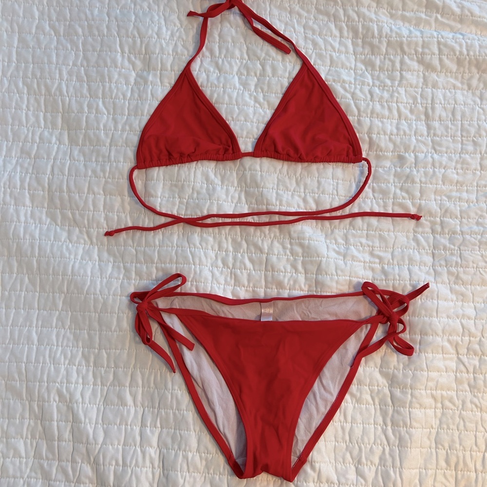 Victoria’s Secret Red String Bikini, Medium.